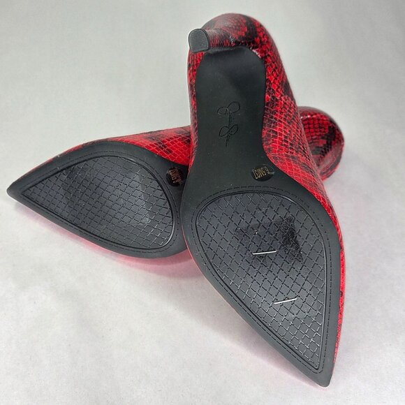 NWOT Jessica Simpson Women's Cassani Pointed-Toe Pumps - Red Muse Snake Multi - Picture 5 of 6